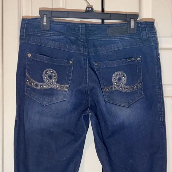 Seven7 Dark Wash Skinny Jeans Sequin Pockets 10 - Picture 10 of 16
